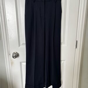 Zara Classic Navy Trouser, Wide Leg Small